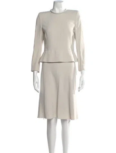 Pre-owned Giorgio Armani Crew Neck Knee-length Dress In Neutral