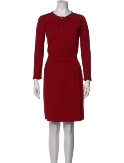 Pre-owned Giorgio Armani Crew Neck Knee-length Dress In Red