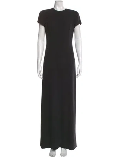 Pre-owned Giorgio Armani Crew Neck Long Dress In Black