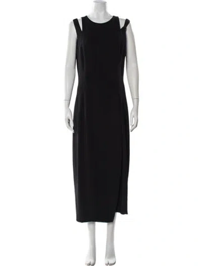 Pre-owned Giorgio Armani Crew Neck Long Dress In Black