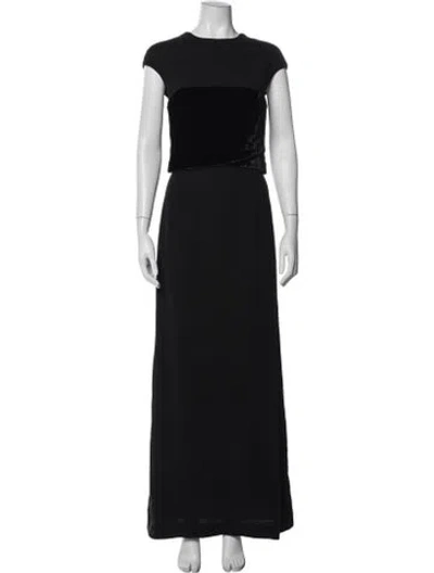 Pre-owned Giorgio Armani Crew Neck Long Dress In Black
