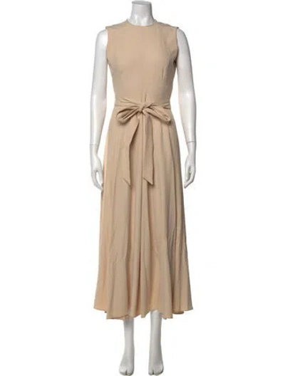 Pre-owned Giorgio Armani Crew Neck Long Dress In Neutral