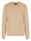 Giorgio Armani Crew-neck Long-sleeve Sweater In Brown