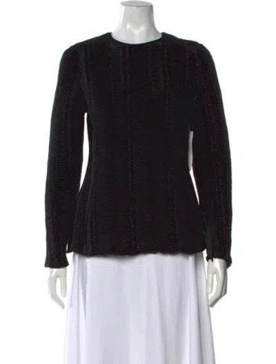 Pre-owned Giorgio Armani Crew Neck Long Sleeve Top In Black