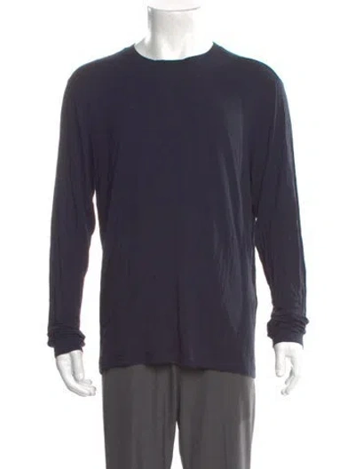 Pre-owned Giorgio Armani Crew Neck Long Sleeve T-shirt In Blue