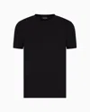 Giorgio Armani Crew-neck Long-sleeved T-shirt In Stretch Viscose Jersey In Black