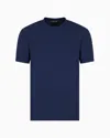 Giorgio Armani Crew-neck Long-sleeved T-shirt In Stretch Viscose Jersey In Blue