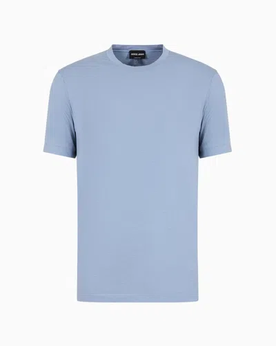 GIORGIO ARMANI CREW-NECK SHORT-SLEEVED T-SHIRT IN STRETCH VISCOSE JERSEY