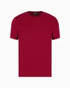 Giorgio Armani Crew-neck Long-sleeved T-shirt In Stretch Viscose Jersey In Burgundy