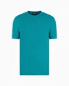 Giorgio Armani Crew-neck Long-sleeved T-shirt In Stretch Viscose Jersey In Green
