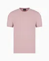 Giorgio Armani Crew-neck Long-sleeved T-shirt In Stretch Viscose Jersey In Pink