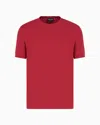 Giorgio Armani Crew-neck Long-sleeved T-shirt In Stretch Viscose Jersey In Red