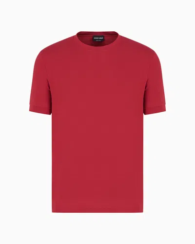 GIORGIO ARMANI CREW-NECK SHORT-SLEEVED T-SHIRT IN STRETCH VISCOSE JERSEY