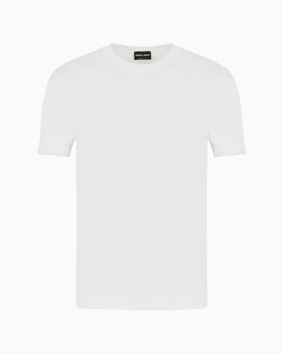 GIORGIO ARMANI CREW-NECK SHORT-SLEEVED T-SHIRT IN STRETCH VISCOSE JERSEY