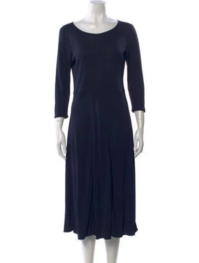 Pre-owned Giorgio Armani Crew Neck Midi Length Dress In Black