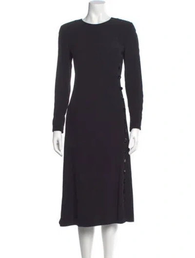 Pre-owned Giorgio Armani Crew Neck Midi Length Dress In Blue