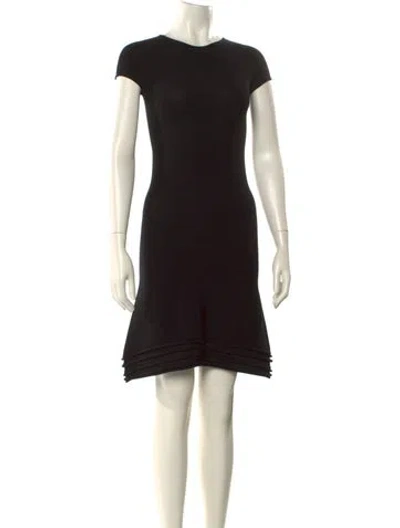 Pre-owned Giorgio Armani Crew Neck Mini Dress In Black
