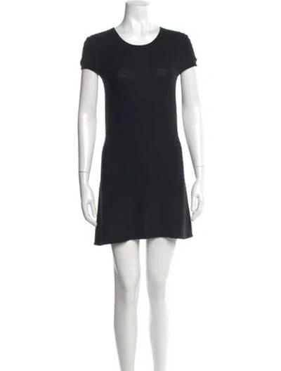 Pre-owned Giorgio Armani Crew Neck Mini Dress In Blue