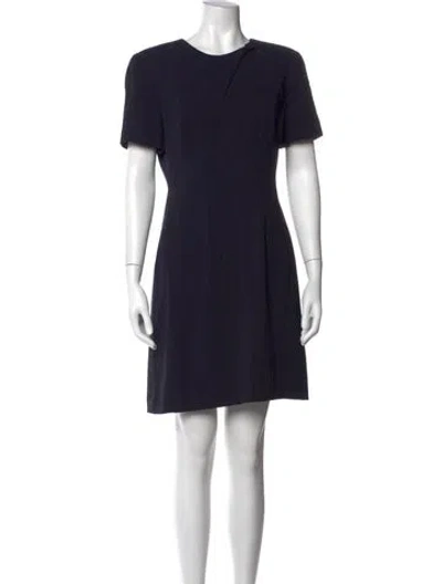 Pre-owned Giorgio Armani Crew Neck Mini Dress In Blue