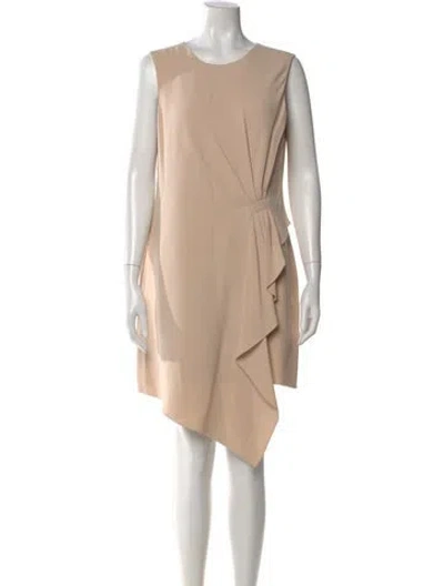 Pre-owned Giorgio Armani Crew Neck Mini Dress In Neutral