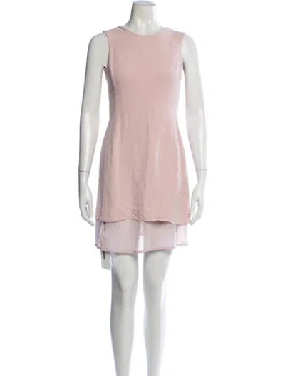 Pre-owned Giorgio Armani Crew Neck Mini Dress In Pink