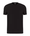 Giorgio Armani Icon Crew-neck T-shirt In Stretch Viscose Jersey In Black