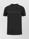 Giorgio Armani Mens Black Beauty Embroidered-logo Crewneck Cotton T-shirt
