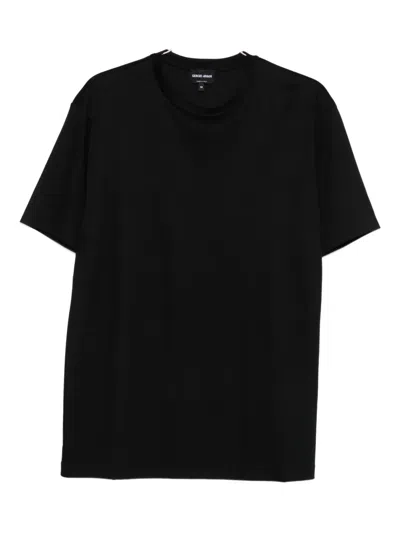 Giorgio Armani Crew-neck Short-sleeve T-shirt In Black