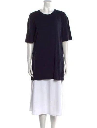 Pre-owned Giorgio Armani Crew Neck Short Sleeve Tunic In Blue