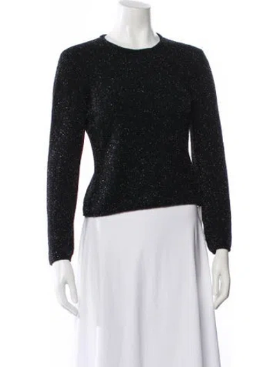 Pre-owned Giorgio Armani Crew Neck Sweater In Black