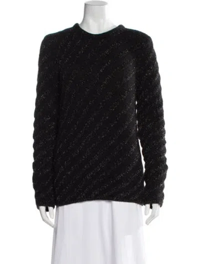 Pre-owned Giorgio Armani Crew Neck Sweater In Black