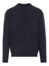 Giorgio Armani Chevron Pattern Long Sleeve Wool Blend Sweater In Gray