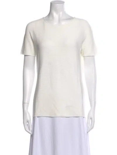 Pre-owned Giorgio Armani Crew Neck Sweater In White