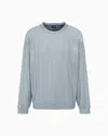 Giorgio Armani Crew-neck Sweatshirt In Chevron Silk And Cotton