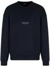 Giorgio Armani Men's Micromodal Jersey Crew Neck Sweatshirt In Black