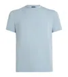 Giorgio Armani Crew-neck Long-sleeved T-shirt In Stretch Viscose Jersey In Blue