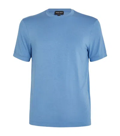 Giorgio Armani Crew-neck T-shirt In Blue