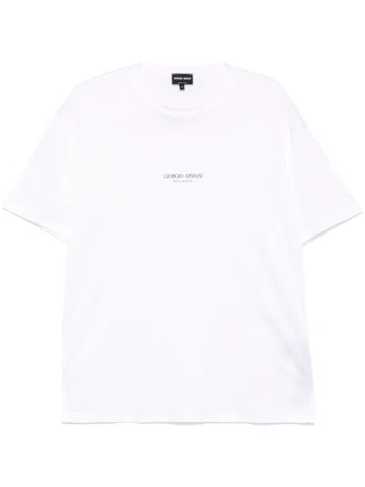 Giorgio Armani Crew Neck T-shirt With Logo In White