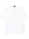 Giorgio Armani Crew Neck White T-shirt With Minimalist Logo In White