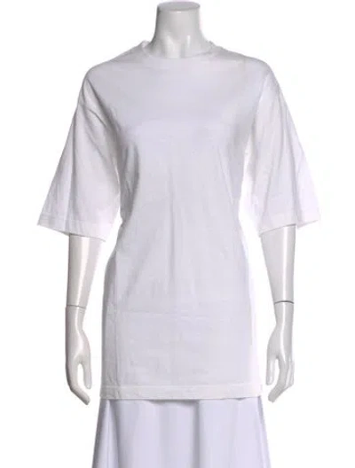 Pre-owned Giorgio Armani Crew Neck Three-quarter Sleeve T-shirt In White