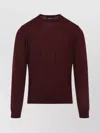 Giorgio Armani Crew Neck Wool Sweater In Burgundy