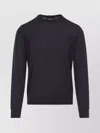 Giorgio Armani Crew Neck Sweater In Virgin Wool In Black