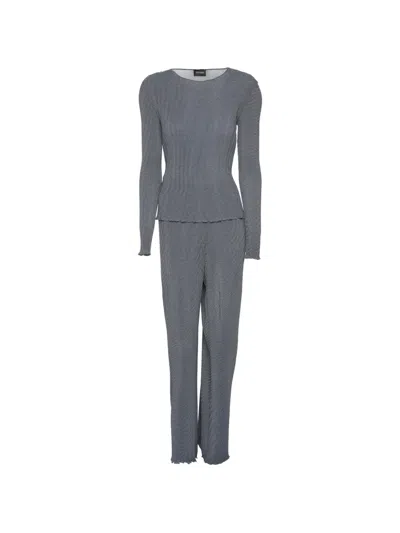 Pre-owned Giorgio Armani Crew-neck And T-shirt And Trousers Set In Blue