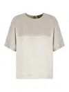 Giorgio Armani Crewneck Blouse In Viscose And Cupro In Grey