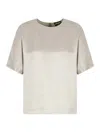 Giorgio Armani Crewneck Blouse In Viscose And Cupro In Grey