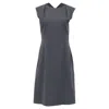 Giorgio Armani Crewneck Midi Dress In Grey Wool In Multi