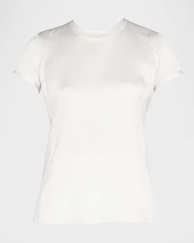 Giorgio Armani Crewneck Short-sleeve Silk T-shirt In White