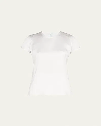 Giorgio Armani Crewneck Short-sleeve Silk T-shirt In White