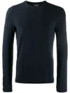 Giorgio Armani Timeless Crewneck Sweater With Long Sleeves In Black