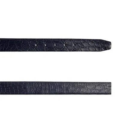 Giorgio Armani Crocodile Leather Belt In Black